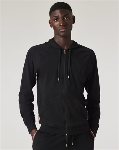 Paul Smith - Cotton Jersey Zip Lounge Hoodie - Black